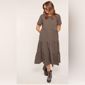 Orange Creek Black and Brown Plaid Dress